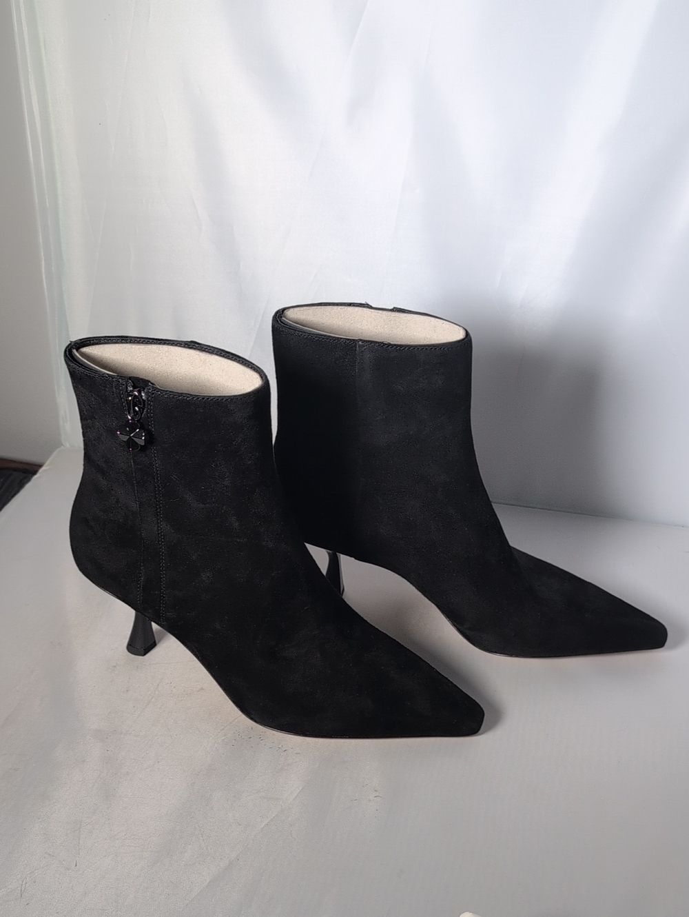 Kate Spade Black Suede Adele Ankle Bootie Size 9B - Picture 2 of 14